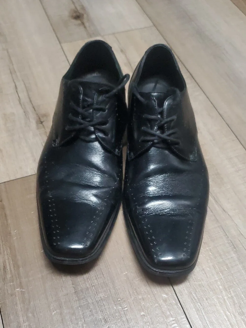 Stacy Adams Black Leather Lace-Up Dress Oxfords